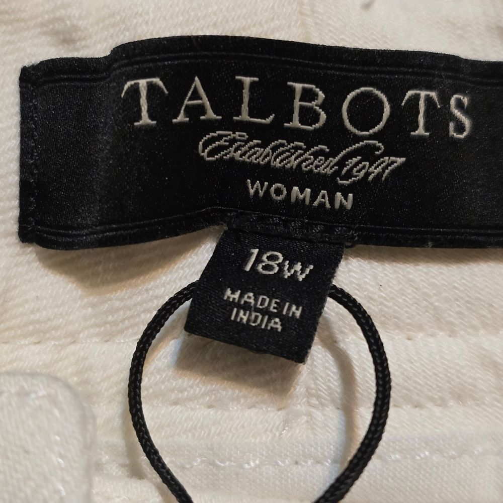 Talbots Woman White Sailor Style Preppy Wide Leg Pants - Size 18W - Picture 2 of 7